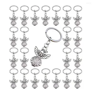 Faveur de fête 30pcs Guardian Angel Key Ring Faveurs Pendentif Charm Porte-clés pour mariage Anniversaire Baby Shower Décoration