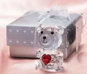 Favor de fiesta 50 unids Crystal Bear Baby Shower Favores de boda Boy Girl Bautismo Regalos Nacido Caja de regalo al por mayor SN2959