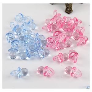 Party Favor Bleu/Rose Transparent Acrylique Mini Sucette Baby Shower Gâteau Décoration Anniversaire Cadeau Diy Décorations Rra10371 Drop Deli Otxz0