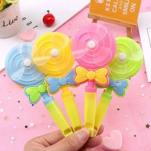 Favor de la fiesta Colorido Lollipop Whistle Windmill Toys para niños Favores de cumpleaños Día del Niños Pinata Relleno 10 PCS