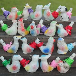 Favor de fiesta Creative Water Bird Whistle Clay Birds Cerámica Esmaltada Canción Chirridos Hora del baño Juguetes para niños Regalo Navidad SN2268