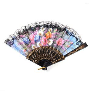 Party Favor Dance Wedding Chinese / Spanish Style Lace Silk Folding Hand Held Flower Fan F20233843