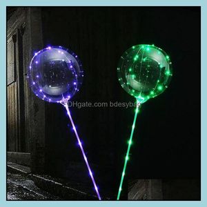 Favor de fiesta Suministros para eventos Hogar festivo Jardín Le Bobo Globo con palo Globos transparentes Dhao5