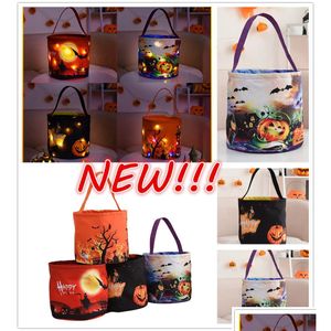 Party Favor Halloween Paniers Glowing Pumpkin Sacs Enfants Candy Ghost Festival Accessoires Décoratifs 2023 Gros Drop Delivery Accueil Dh081