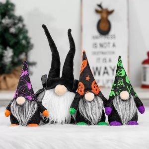 Party Favor Halloween Supplie Poupées Gnomes Sans Visage Elfe En Peluche Peluche Cape Chapeau Haut Barbe Blanche Décorations De Fenêtre Ornements De Bureau