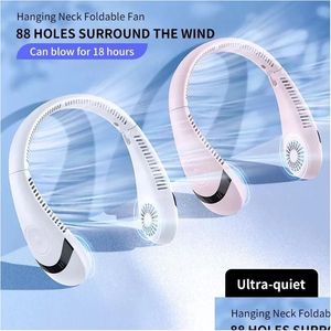 Favor de fiesta Ventilador de cuello colgante Ventilador portátil plegable sin aspas USB Recargable 360 grados Aire acondicionado DHKWJ