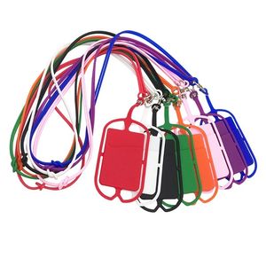 Party Favor Longe de téléphone portable Sangle de cou Collier Sling Card Holder Straps Pour Universal silicon mobile phone cases T2I52435