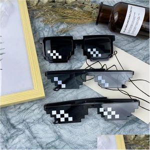 Lunettes de soleil en mosaïque pour cadeaux de fête, lunettes amusantes My World Pixel, vente en gros, livraison directe, fournitures de fête pour jardin et maison, événement Dhebt