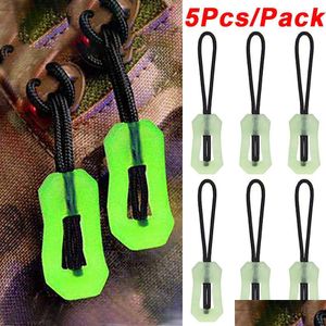 Party Favor New 5Pcs/Set Luminous Zipper Pler Head Anti-Lost Glow In The Dark Diy Repair Bags Clothes Rope Sewing Supplies Accessories Dhmrz