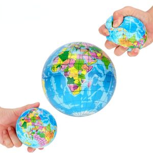 Favor de fiesta Decoración para aliviar el estrés Mapa del mundo Bola de espuma Atlas Globe Palm Planet Earth Ball Squeeze Toy Squishy Juguetes antiestrés para niños