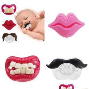 Party Favor Newsile Pacifier Funny Pacifiers Apaise les dents de la barbe Red Lip Nipple Toddler Baby Products 20 Style Ewa4723 Drop Delivery Dhf8A