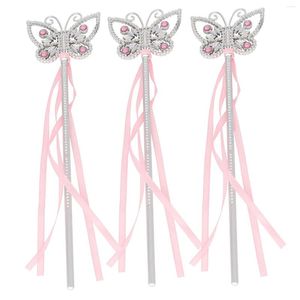 Favor de fiesta Pink Blue Butterfly Magic Angel Fairy Wands Ribbon Sticks Traje Prop Cumpleaños Decoración de boda Pascua