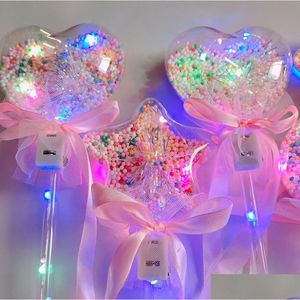 Party Favor Princesse Light-Up Magic Ball Wand Glow Stick Witch Wizard Led Wands Halloween Chrismas Rave Toy Gift For Kids Drop Deliv Dhufs