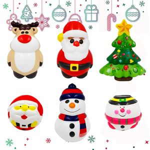 Conjunto de recuerdos de fiesta para niños, alivio del estrés de crecimiento lento, regalo súper suave para apretar, muñeco de nieve, Reno, juguetes blandos de Navidad para niños