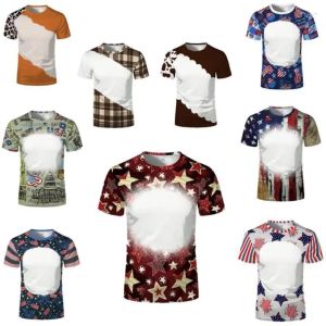 Party Favor T-shirts Sublimation T-shirt coloré vierge Matériau en polyester Tops doux décontractés T-shirt à manches courtes unisexe pour cadeaux de bricolage personnalisés