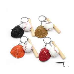 Party Favor Ups Creative Key Chain Bag Colgante Béisbol Juego de regalo de tres piezas Juegos deportivos Recuerdo Drop Delivery Home Garden Festive Dhqyf
