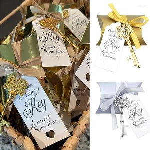 Partation Favor Wedding Vintage Key Bottle Opender Boxs Boxes Set KeepSake Gifts with Tag Card Ribbon Supplies