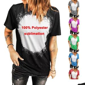 Favor de la fiesta sublimación mayorista camisas blanqueadas transferencia de calor camisa blanqueador en blanco camisetas de poliéster estadounidenses para hombres suministros de mujeres stock dr dhjaf