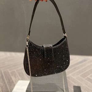 Party Full Drill épaule hobo bag Brillant diamant chaîne sac dîner sacs de soirée cartable logo noir strass sac à main axillaire sac à main