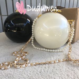 cadeau de fête boîte double-C Mode écouteurs Organisation Boule acrylique de 13 cm avec chaîne et poignée en perle sac de fête classique avec boîte imprimée 2016