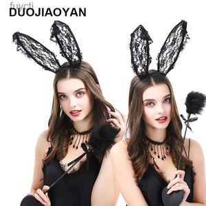 Chapeaux de fête créatif nouveau Style européen et américain mignon dentelle chat oreilles de lapin bandeau en Stock en gros YQ240120