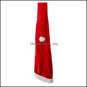 Chapeaux De Fête Fournitures De Fête Costume De Jardin À La Maison Rouge Longue Peluche Chapeau De Père Noël Couvre-Chef De Noël Ornements De Noël pour Enfants Et Adts 1,5 M 86 Cm