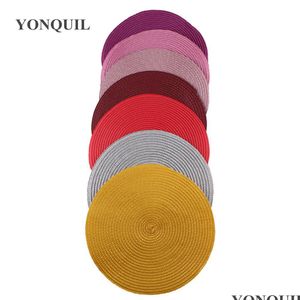 Chapeaux de fête Mtiple Couleur 25 cm Bases de fascinateurs ronds pour femmes Accessoires de cheveux de bricolage Dames Millinery Hat Base Fascinator 12pcs / lot Dhvcn