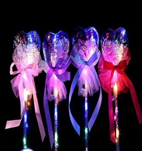 Party LED Light Stick Glow Magic Wand Witch Wizard Clear Heart Shape Wands Rave Juguete Genial para Birthday Wedding Christmas Carni9212602
