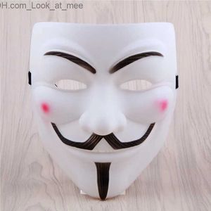 Masques de fête 1 pièce V pour Vendetta masque Halloween mascarade effrayant fournitures de fête Cosplay Costume accessoire accessoires film anonyme Guy Fawkes Q231009