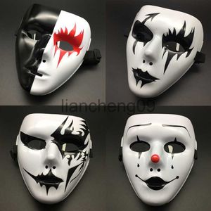 Máscaras de fiesta 1 unids Accesorios de Halloween Mascarada Máscara de cara completa Hip Hop Adulto Pintado a mano Blanco Street Dance Hombres Máscara adulta x0907