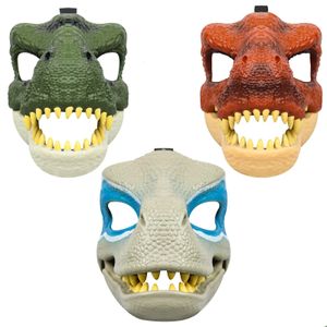 Masques de fête Masque de dinosaure 3D réaliste Raptor Dino mâchoire mobile de haute qualité PVC chapeaux Halloween enfants jouet carnaval cadeau Drop Deliv Dha9I