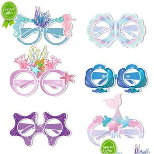 Máscaras de fiesta 6 piezas Nuevas gafas de papel de frutas marinas Fiesta de verano Niños Decorativos Po Props Drop Entrega Dhnlp