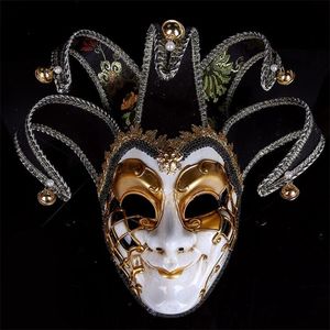 Máscaras de fiesta Anime Venice Mask Jester Jolly para fiesta de disfraces Masquerade Carnival Dionysia Halloween Christmas Classic Italia Mask Full Face 220915