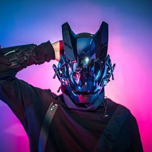 Masques de fête Masque Cyberpunk Masque personnalisé Cosplay Mécanique Sci Fi Gear pour Halloween Accessoires de festival de musique 220920