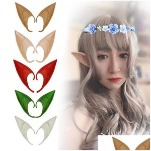 Masques de fête Décoration Latex Pointu Fausse Oreille Fée Cosplay Mascarade Costume Accessoires Ange Een Elfe Oreilles Po Props Adt Enfants Hal Dhi2U