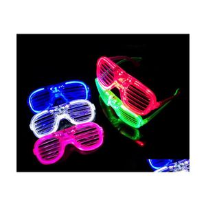 Máscaras de fiesta Persianas de moda Forma Led Gafas intermitentes Iluminar Juguetes para niños Suministros de Navidad Decoración Brillante Gb639 Entrega de gota Dhtfb