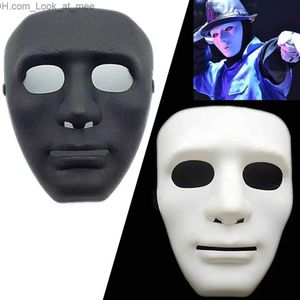 Masques de fête Plein visage unisexe Street Dance Opera Party Masque Cosplay Noir Blanc Visage Hip Hop Scène Masques en plastique Halloween Mascarade Costume Q231009