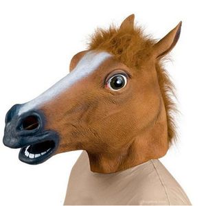 Masques de fête Masque de cheval drôle Crazy Party Cosplay Creepy Animal Costume Tête de cheval Latex Masque complet Mascara Theatre Prank Halloween Decor 230523