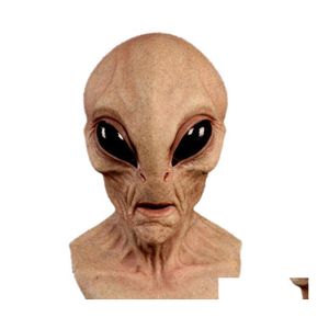 Masques de fête Halloween Horror Alien Mask Effrayant Horrible Big Eyes Magic Funny Cosplay Prop Fl Face Er Prank Joke Drop Delivery Home Ga Dhcmf