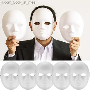 Máscaras de fiesta Halloween Blanco Decoración de la mano en blanco Máscaras de animales sin pintar Pintable Cosplay Mujeres Hombres Traje de gato DIY Blanco Decorar Máscara Q231007