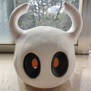 Máscaras de fiesta Hollow Knight Máscara de látex Juego de Halloween Juego de rol Accesorios de disfraces Accesorios de fiesta Máscaras blancas lindas 220915