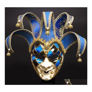 Masques de fête Italie Masque de style Venise 44 17cm Mascarade de Noël FL Visage Antique 3 couleurs pour Cosplay Night Club239J Drop Livraison H Dh2Kj