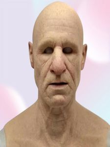 Masques de fête Kuulee Cosplay Bald Old Man Wrinkle Face Mask Halloween Carnival PropS3244214