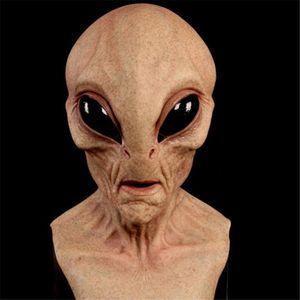 Masques de fête Latex Halloween Alien Mask Horrible Big Eyes UFO Full Face Effrayant Horror Alien Head Adulte Masques Monster Party Cosplay Props 230820