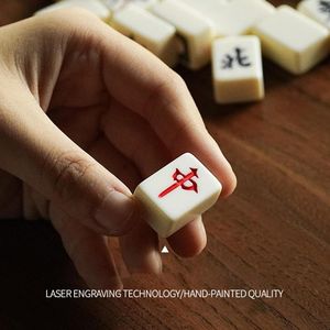 Party Masks Mahjong Sets Miniature Chinese Game set avec 2 cartes de rechange 144 Mini-tuiles Tile Travel Board