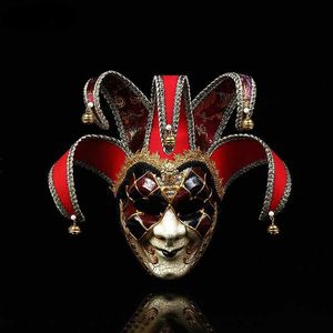 Máscaras de fiesta Máscara de mascarada veneciana de alta gama Europa y Estados Unidos Máscara de payaso de Halloween Suministros para espectáculos T230905