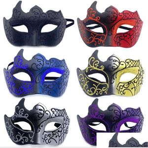 Party Masks Party Masks Promotion Vendre un masque avec des paillettes dorées Venetian Uni Sparkle Masquerade Mardi Gras Drop Livrot Home Garden Dhzs4