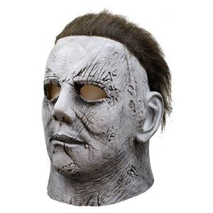 Máscaras de fiesta RCtown película Halloween Horror II Michael Myers máscara realista adulto látex Prop Cosplay tocados miedo mascarada juguete