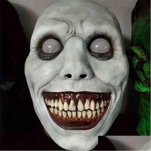 Masques de fête Sourire Démons Masque Halloween Décoration Mal Cosplay Props Horreur Casque Vacances Blanc Vert Y220805 Drop Livraison Dh2Dj