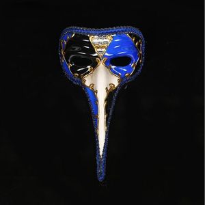 Máscaras de fiesta Venetian Small Long Nose Halloween Masquerade Painted Antique Proboscis Wang Adult Male Models 230216